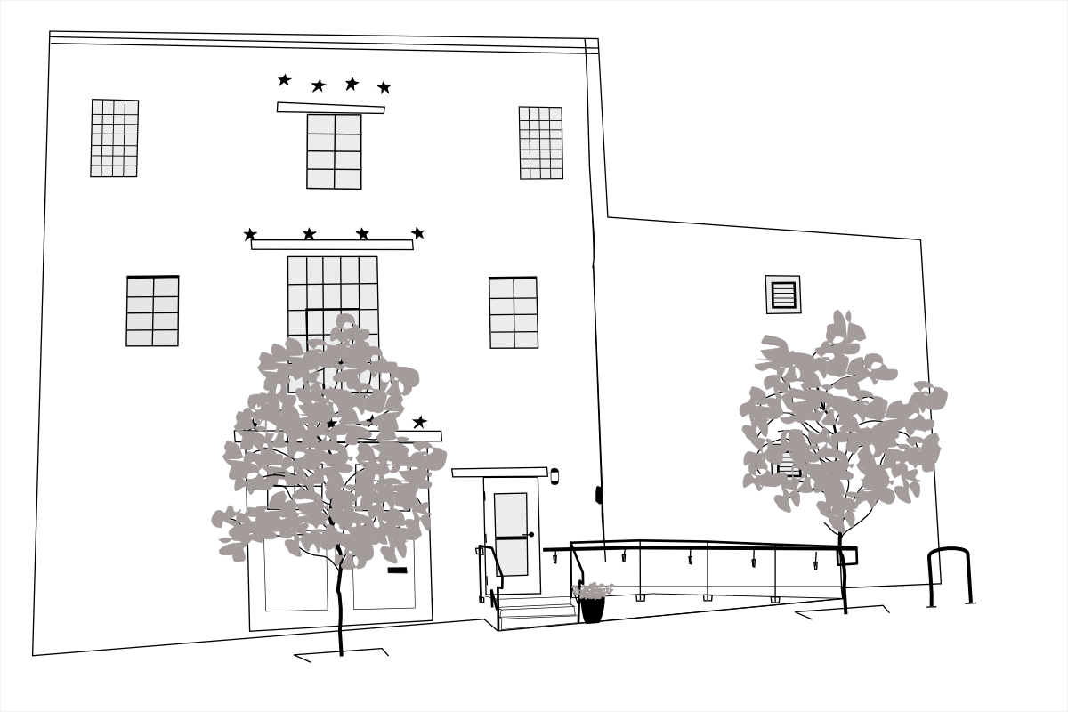Drawing of our building at 3950 Haverford Ave., Philadelphia